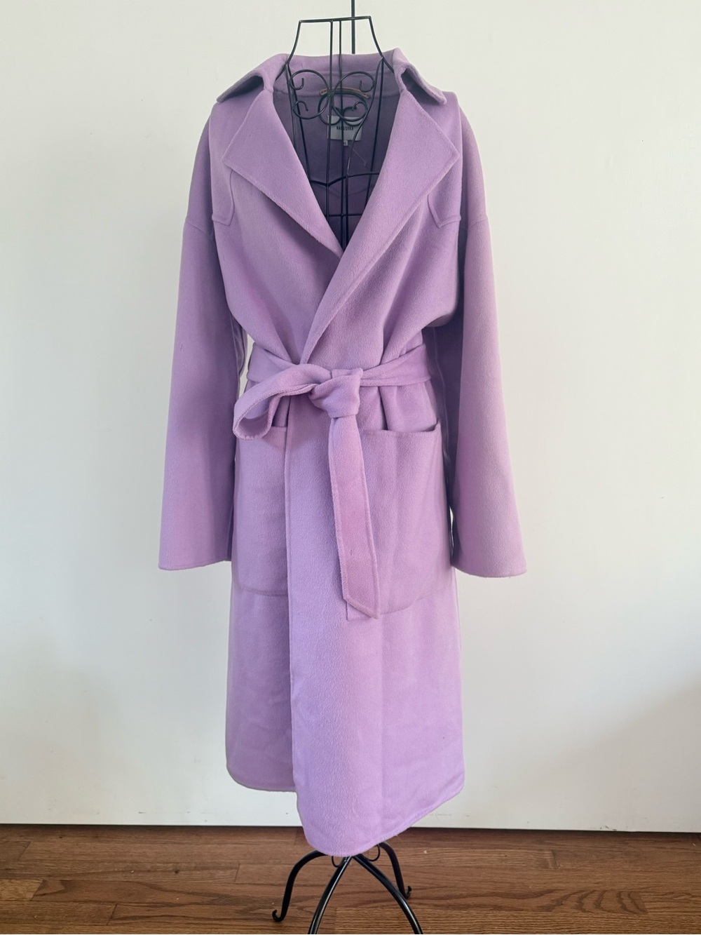 Nanushka Alamo Wool Wrap Coat Lavender Lilac Sz XS - Picture 3 of 16